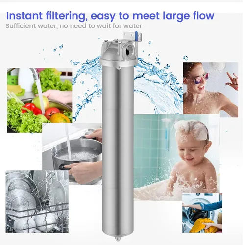 Miniatura 8 de NSF - Carcasa de filtro de acero inoxidable para cartucho de filtro, carcasa de filtro de agua para purificación de agua de toda la casa de acero