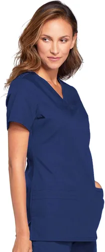 Miniatura 5 de Cherokee WW645 - Camiseta médica con cuello en V para mujer, moderna y clásica, con 3 bolsillos, lazo para instrumentos y tela resistente a