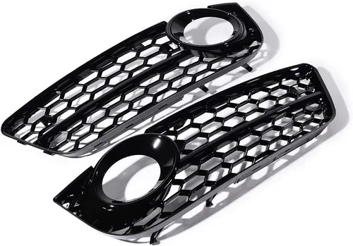 Miniatura 6 de Rejillas de malla de nido de abeja negro brillante para cubierta de luz antiniebla compatible con Audi 08-11 A5 Coupe Sportback 09-11 A5 Cabriolet