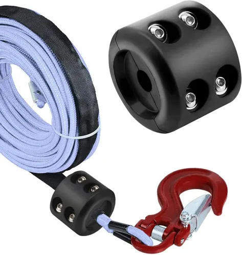 Miniatura 4 de Tope de Goma para Cabrestante, Tope de Gancho de Cable de Cabrestante, Protector de Línea de Cuerda de Goma, Tope de Goma de Gancho de Cable de Negro