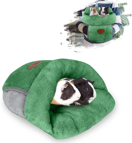 YUEPET Cama de conejillo de indias, cueva de abrazo, forro polar cálido, ropa de cama acogedora para la casa, cojín para dormir, jaula nido para