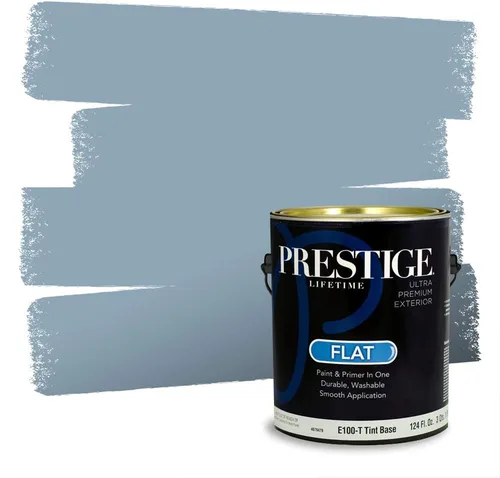 Miniatura 350 de Pintura Exterior + imprimación PRESTIGE, todo-en-uno, 1 galón, acabado mate, color comparable al Valspar* Royal Gray* VS151-Gris real