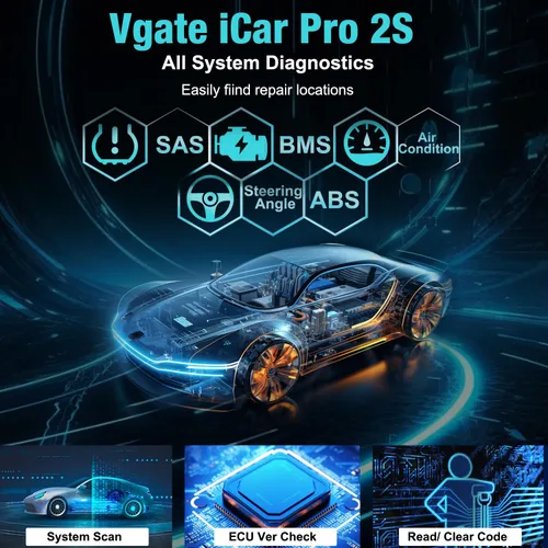 Miniatura 3 de Vgate iCar Pro 2S - Escáner Bluetooth OBD2, herramienta de diagnóstico de coche, lector de código para Android, iOS y Windows, color negro
