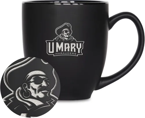 Miniatura 212 de Rico Industries - Taza de cerámica mate negra con grabado láser estándar de 15oz para NCAA (escuelas T & U) - Para bebidas calientes o frías