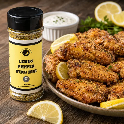 Miniatura 5 de Premium Condimento de alitas de pollo con limón y pimienta Polvo seco Agitador grande Sin calorías Sin grasa Sin grasa saturada Sin