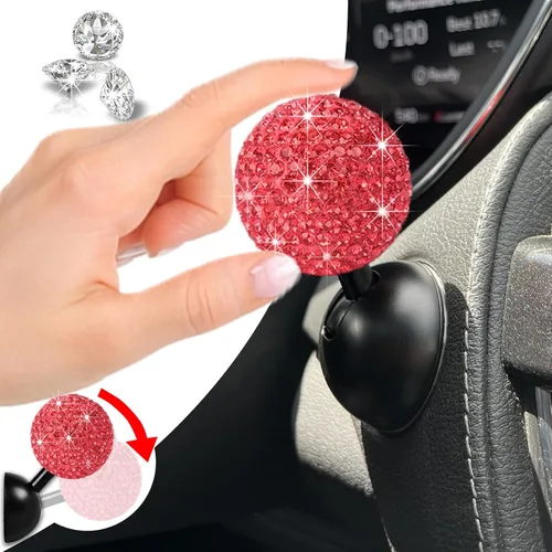 Miniatura 7 de Cubierta de Botón de Arranque de Coche con Diamantes Bling - Accesorios Lindos para Interior de Mujeres, Decoración de Botón de Arranque del Motor