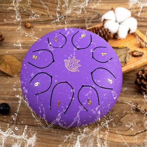Eavnbaek Tambor de Campana de Lluvia - Tambor de Lluvia de 8 Notas y 6 Pulgadas para Jardín Exterior, con Bolsa, Libro de Música, Baquetas, Soporte