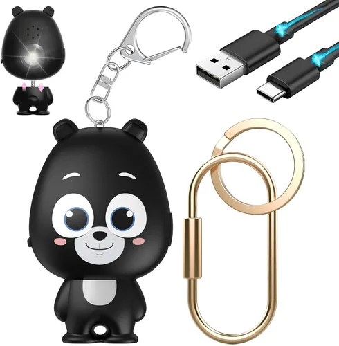 Miniatura 8 de Alarma de seguridad personal para mujeres, alarma personal recargable para mujeres, niños y ancianos, sirena fuerte de 130 dB, luz estroboscópica