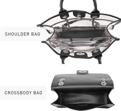 Miniatura 3 de MARCO M KELLY Bolso Grande Transparente Aprobado para Estadios para Mujeres, Bolso de Mano Transparente para Eventos en Estadios, Bolso Bandolera 2