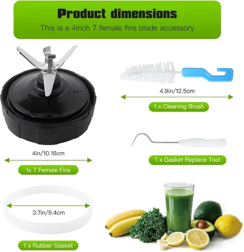 Miniatura 4 de Homesweet 7 aletas mezclador cuchilla extractor asamblea compatible para Ninja CL405CO, DB751A, BL910, AMZ493BRN, AMZ012BL