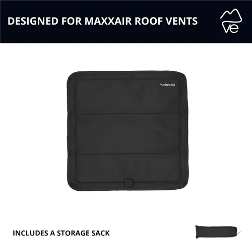 Miniatura 6 de VanEssential Cubierta de ventilación de techo opaca con aislamiento magnético diseñada para (MaxxAir/Fantastic Fan) 16.5 "x 16.5" - Negro