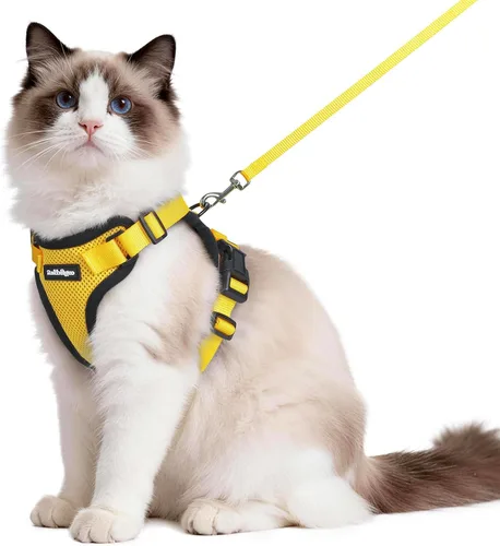 Miniatura 51 de rabbitgoo Juego de arnés y correa para gatos, arnés a prueba de escapes para paseos seguros al aire libre, chaleco suave transpirable ajustable