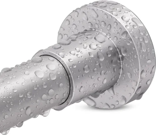 Miniatura 10 de YNL Barra de cortina de ducha dorada de 32 a 64 pulgadas (2.7 a 5.33 pies), antideslizante, nunca se oxida, de acero inoxidable, sin taladro, barra