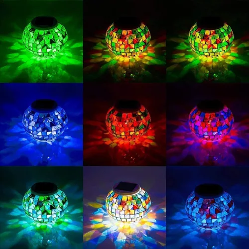 Miniatura 4 de Starryfill - Luces de mesa LED de bloque de vidrio solar que cambian de color - Recargables, para exterior e interior, ideales para regalos