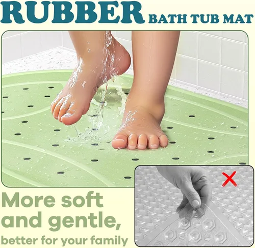 Miniatura 2 de Tapete de ducha antideslizante para bañera, superficie antideslizante lavable, tapete de goma suave para bañera y ducha