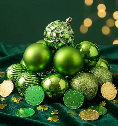 Miniatura 44 de AMS Esferas de Navidad de 2.36 pulgadas/60mm, 34 unidades, adornos grandes, decoraciones para fiestas, inastillables, colgantes festivos para Negro