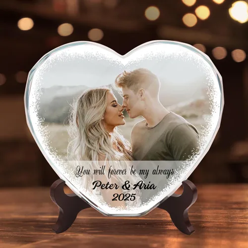 Foto de cristal personalizada, cristal de corazón personalizado con imagen, regalos para pareja/pareja, regalos para el nuevo hogar/inauguración de