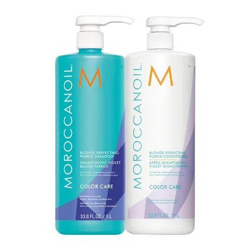 Miniatura 11 de Moroccanoil Paquete de champú y acondicionador morado perfeccionador rubio