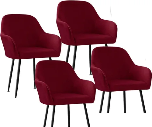 Miniatura 49 de Fundas protectoras de terciopelo elástico para sillas de comedor con brazos y respaldo curvado pequeño, juego de 6/4/2 para cocina, oficina, hogar