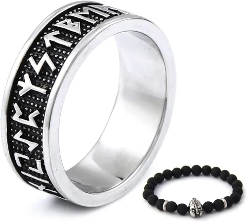 BAVIPOWER Colgante de cabeza de lobo vikingo, cadena de quilla de acero inoxidable, collar nórdico, potente joyería pagana para hombres y mujeres