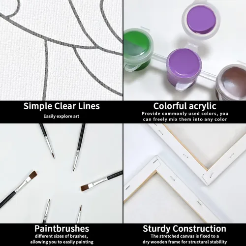Miniatura 4 de VOCHIC Kits de Fiesta de Pintura para Parejas Lienzo Predibujado para Adultos Pintura y Bebida Juegos de Noche de Cita para Parejas Conjunto