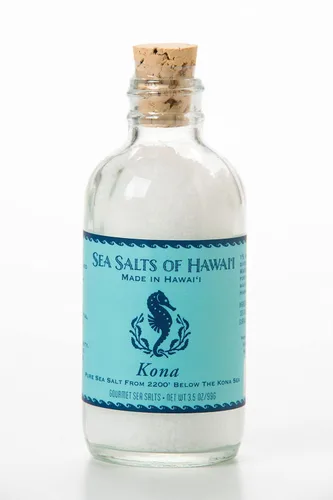 Sea Salts Of Hawaii Pure Kona - Sal marina hawaiana de sal marina profunda, botella de 3.5 onzas, fabricada en Hawái