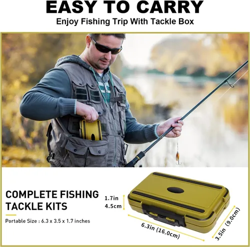 Miniatura 6 de Kit de Accesorios de Señuelos de Pesca GOTOUR con Caja de Aparejos, Anzuelos de Pesca Señuelo de Crankbait de Pececillo, Señuelo de Rana, Señuelo