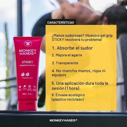 Miniatura 2 de MONKEY HANDS Gel de Agarre MonkeyHands para Pole Dance, Calisthenics, Anillas, Parkour, Gimnasia, Pádel, Tenis y Más - Alto Rendimiento - Amigo
