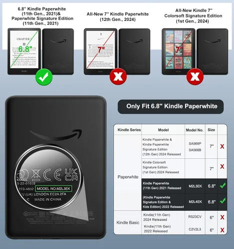 Miniatura 2 de MoKo Funda para Kindle Paperwhite de 6.8" (11ª generación-2021) y Kindle Paperwhite Signature Edition, ligera, con encendido/apagado automático
