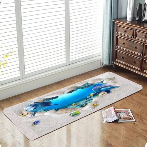 Miniatura 18 de LYFANS Alfombras de baño de espuma de esponja absorbente suave para baño y cocina (47 x 18 pulgadas), tapete de franela antideslizante brillante