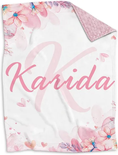 Miniatura 9 de Mantas de bebé personalizadas para niñas con nombre, manta de rosa rosa para bebé, niña, recién nacida, artículos esenciales imprescindibles