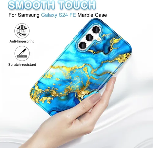 Miniatura 3 de Lamcase Funda para Galaxy S24 FE, resistente a prueba de golpes, híbrida de policarbonato duro, TPU suave, protección contra caídas de tres capas
