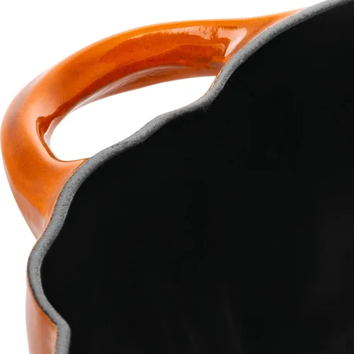 Miniatura 2 de STAUB Horno holandés de hierro fundido de 3.5 cuartos de galón de calabaza con perilla de acero inoxidable, fabricado en Francia, sirve 3-4, naranja