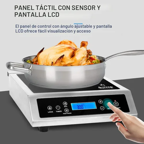 Miniatura 5 de Duxtop Quemador de inducción portátil profesional, quemador de encimera de gama comercial, quemador de inducción de 1800 vatios con sensor táctil