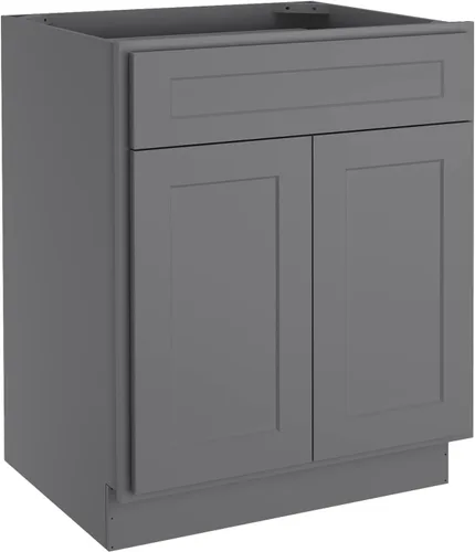 Miniatura 38 de LOVMOR Armarios de base de cocina, armario de almacenamiento aparador, gabinete de entrada con 1 cajón y estante ajustable, 24 pulgadas de ancho x
