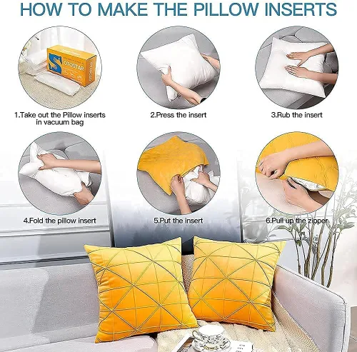 Miniatura 9 de OTOSTAR Insertos de almohada de alta calidad para exteriores, 18 x 18 pulgadas, impermeables, paquete de 4 rellenos cuadrados, rellenos decorativos
