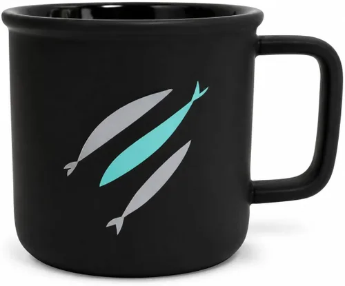 The Chosen: Taza oficial de café de cerámica con relieve de 3 peces de 12 oz con revestimiento de goma