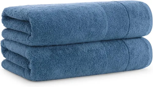 Aston & Arden Aegean - Toallas de baño de felpa sólidas, paquete de 2, 100% algodón turco, 600 GSM, toallas de baño de gran tamaño para spa o hotel,