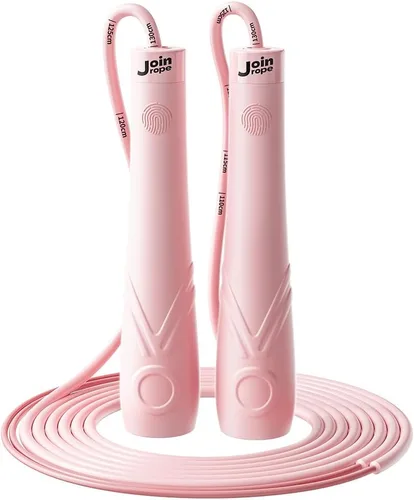 Cuerda de saltar para niños con velocidad ajustable con rodamientos duales, cordón anti-enredo segmentado, asas de silicona, juguete de fitness para