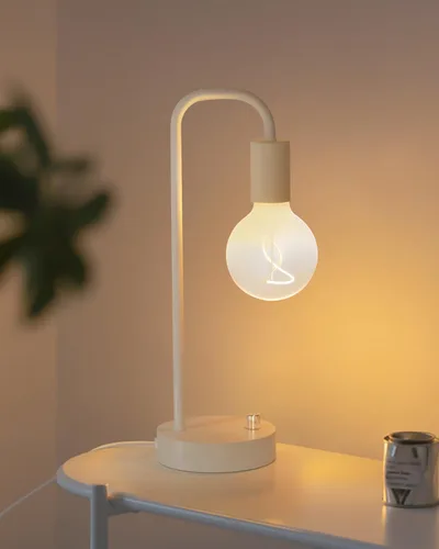 Miniatura 8 de ONEWISH Lámpara de mesa industrial para dormitorio, lámparas de noche modernas totalmente regulables con bombilla de luz cálida de 2700K