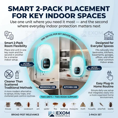 Miniatura 5 de T-25, repelente ultrasónico de control de plagas, electrónico y ultrasonido, repelente enchufable para interiores, deshazte de roedores, ratones