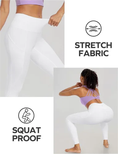 Miniatura 32 de Ewedoos - Leggings con bolsillos para mujer, de talle alto, pantalones de yoga, pantalones de entrenamiento, con levantamiento de glúteos