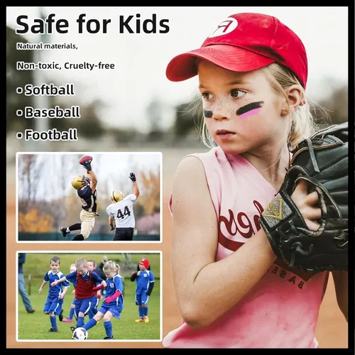 Miniatura 5 de HOSAILY Palo negro de ojos, pintura facial deportiva para softbol, béisbol, fútbol, lacrosse, crema de larga duración, para disfraz de Halloween