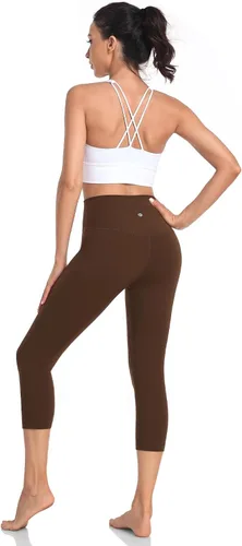 Miniatura 3 de HeyNuts Leggings capri esenciales de cintura alta para yoga, control de abdomen, pantalones recortados de entrenamiento de 21 pulgadas