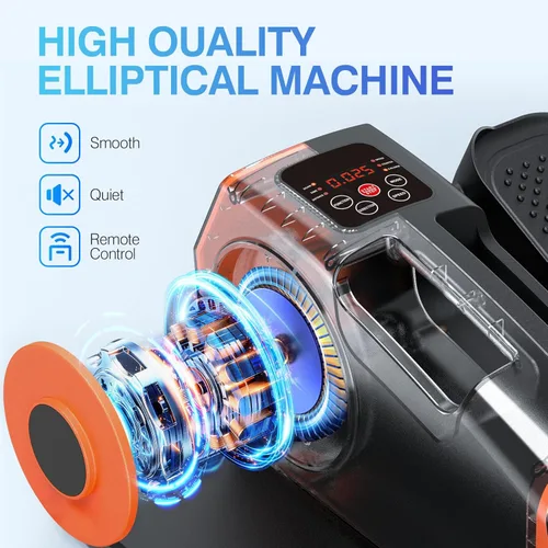 Miniatura 2 de Elíptica debajo del escritorio, ejercitador elíptico de piernas para personas mayores, elíptica portátil para el hogar con control remoto y 12