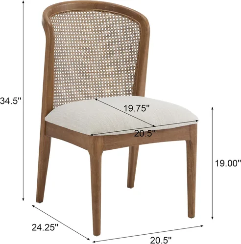 Miniatura 16 de Christopher Knight Home Lilia - Juego de 2 sillas de comedor, silla de comedor moderna con tapicería de tela, sillas de cocina con marco de madera