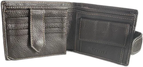 Miniatura 37 de Hombres Cool Eagle Wolf Caballo Totem Cuero Vaca Vertical Cartera Cremallera Multi-tarjeta Titular, Tótem de caballo, Minimalista