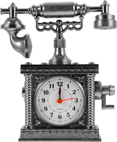 Reloj de teléfono retro Escritorio Decoración de teléfono Modelo de teléfono Decoración antigua Pequeña decoración decorativa vintage Dial antiguo