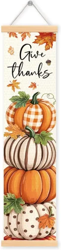 Miniatura 9 de Pancartas con texto en inglés «Happy Fall Y'all», pancarta de otoño para exteriores, decoración de cosecha de calabaza, decoraciones de Acción