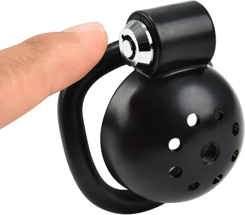 Miniatura 5 de Dispositivo de castidad masculina se burlan de la jaula de la polla cerrada Ejercicio del pene para los hombres Negro